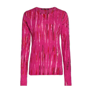 $375 Proenza Schouler Medium Pink Tie Dye 100% Cotton Long Sleeve Top USA Made